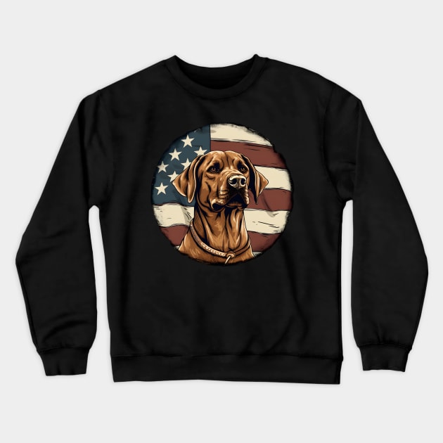 Patriotic Rhodesian Ridgeback Crewneck Sweatshirt by NatashaCuteShop